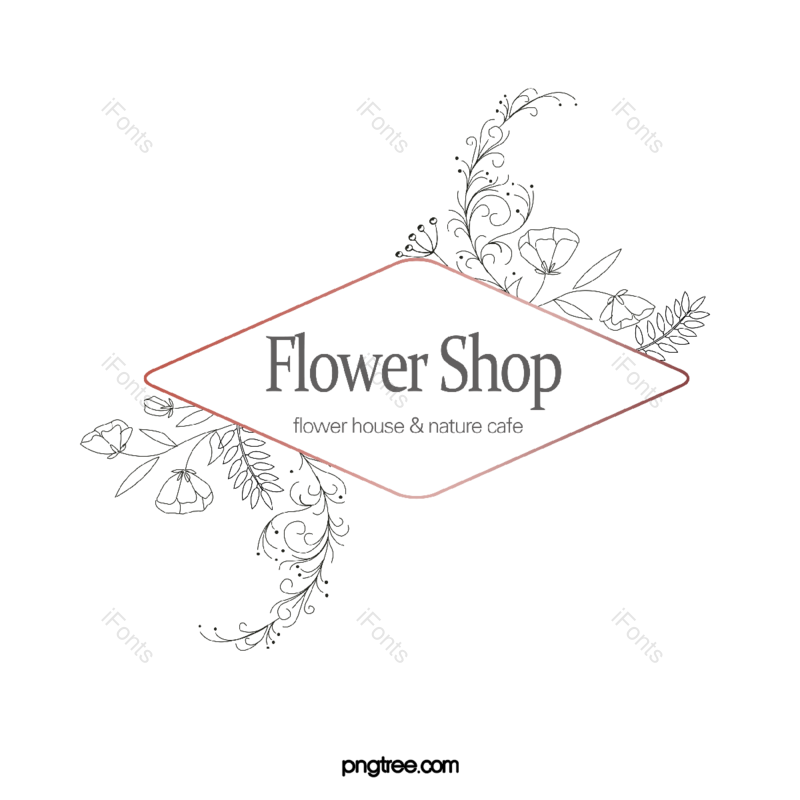 元素图片,玫瑰金元素,几何PNG,花线描免抠素材