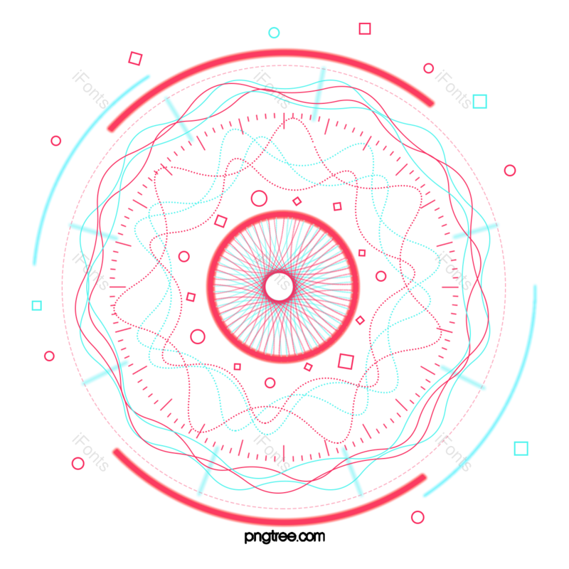 科技图片,线条元素,蓝色PNG,圆圈免抠素材