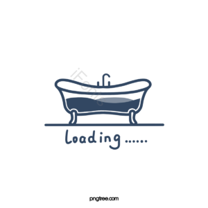 简约 线性 loading 创意 浴缸 水