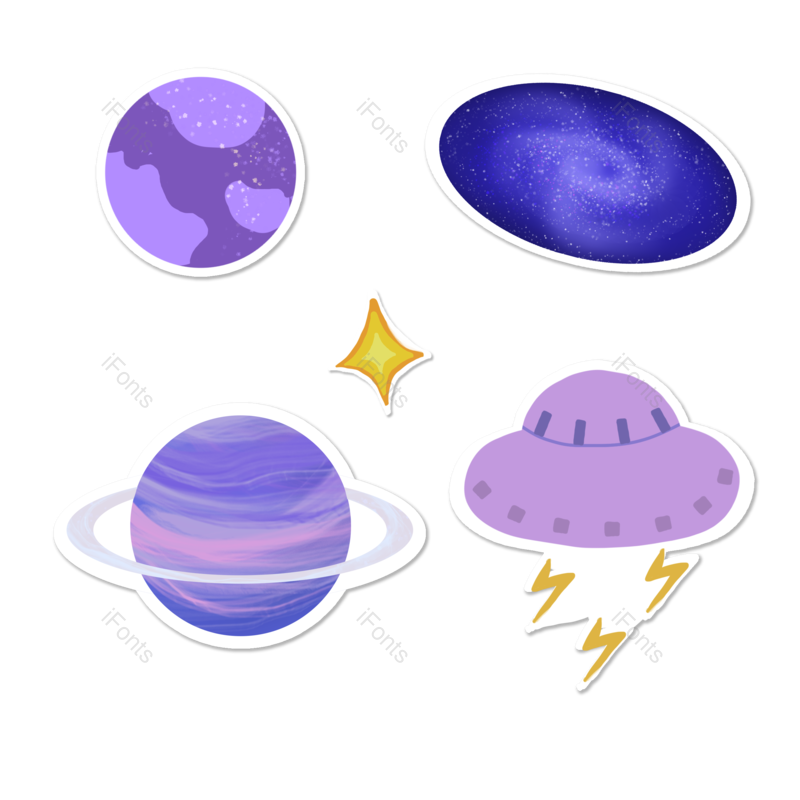 蓝色图片,紫色元素,太阳系PNG,宇宙免抠素材