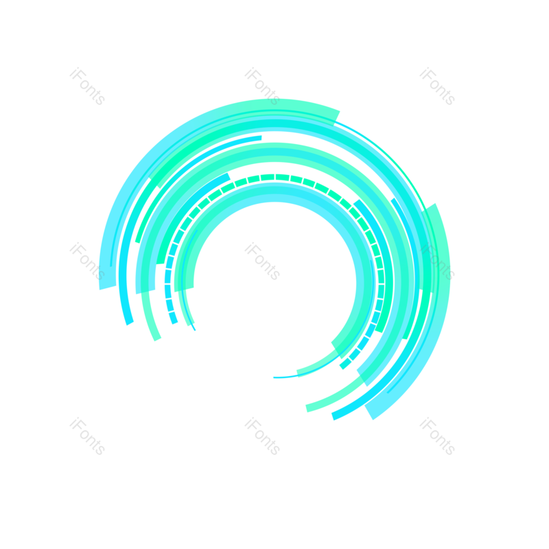 界面图片,蓝色元素,圆圈PNG,大数据免抠素材