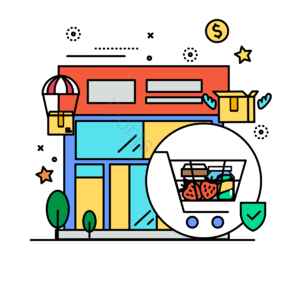 电子商务 购物车 方便购物 便利店 包 快速付款 呆在家里 呆在家里