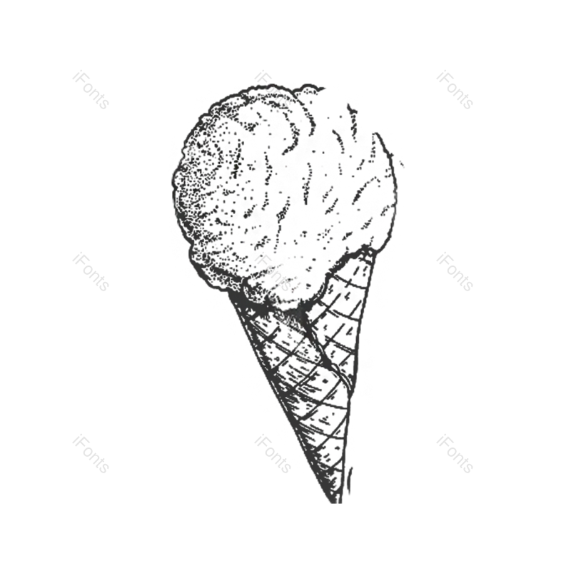 黑色图片,雪糕元素,奶油PNG,手绘免抠素材