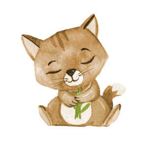 猫 黄色 卡通 可爱 插画 动物 手绘 元素