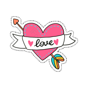 粉色 爱心 白色 条幅love 弓箭