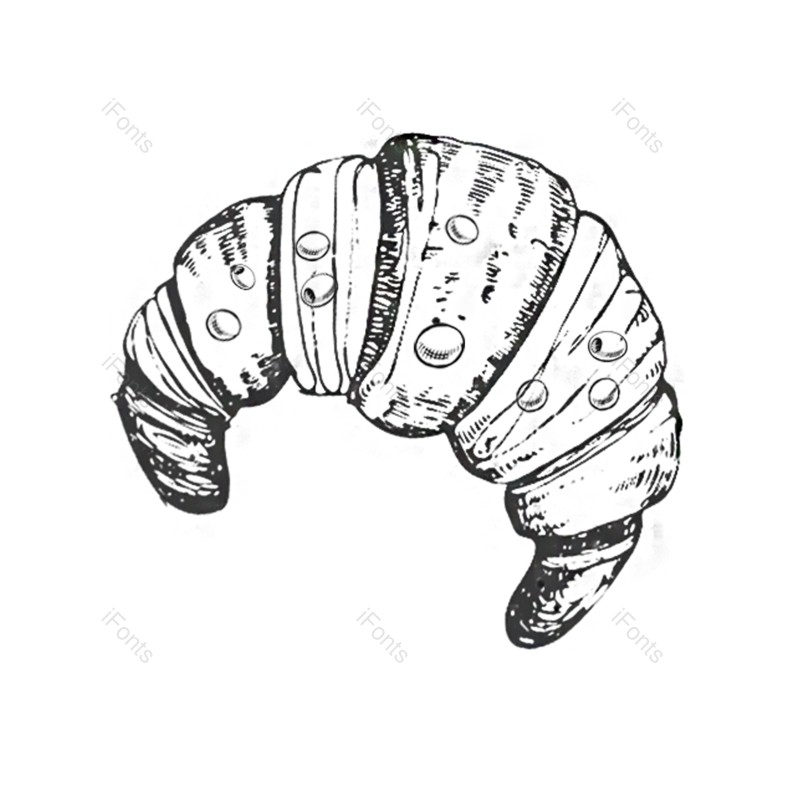 黑色图片,面包元素,奶油PNG,手绘免抠素材