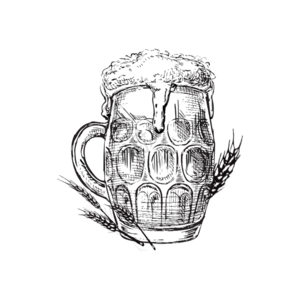 黑色 手绘竽 玻璃杯 啤酒杯 啤酒嗨翻天 酒器 小麦穗 手剪贴画