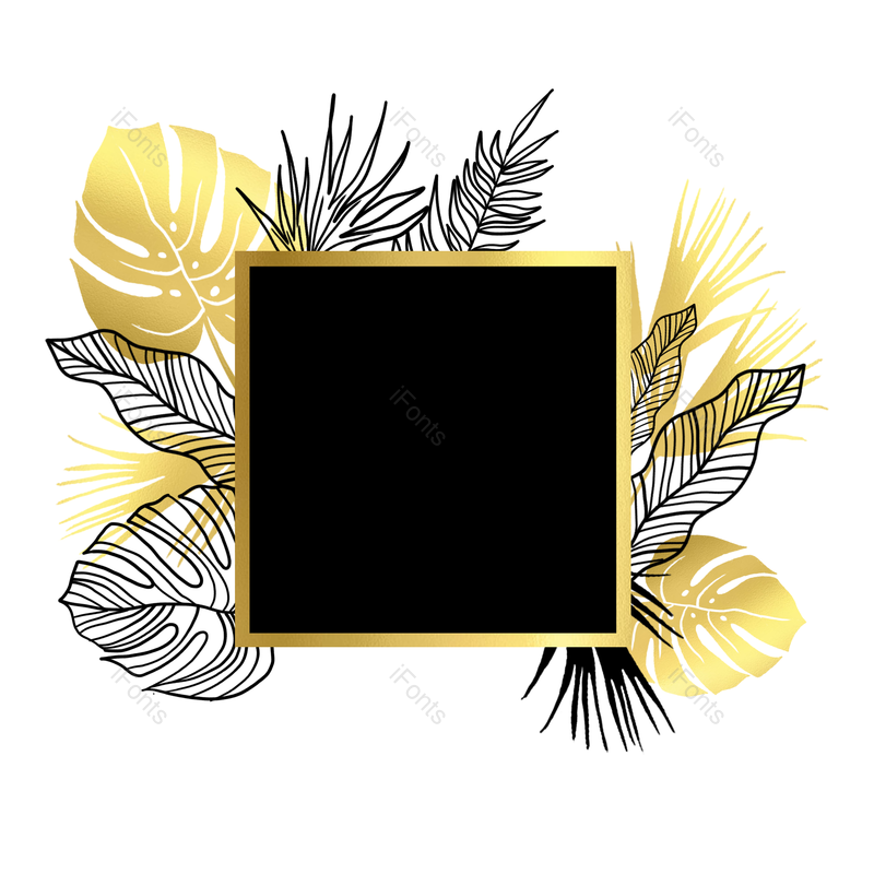 婚礼图片,金属元素,丛林PNG,黑色免抠素材