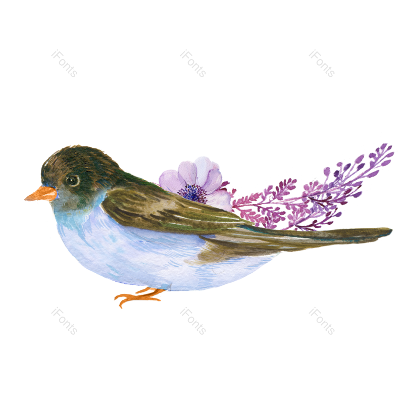 元素图片,动画片元素,水彩PNG,紫色免抠素材