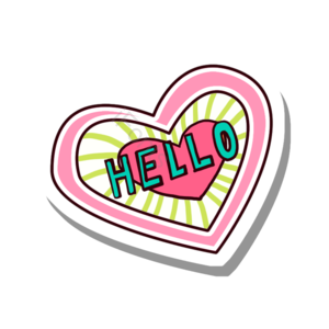 哈喽 hello hello 红心 爱心 粉色 红色 绿色