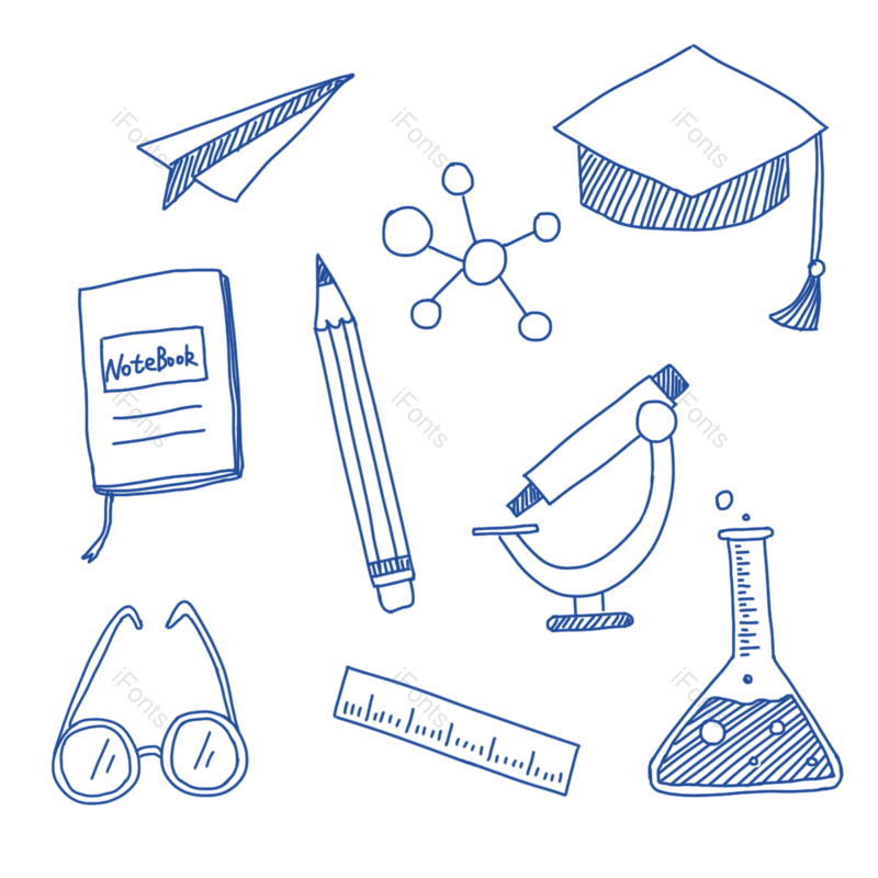 尺子图片,铅笔元素,试管PNG,大学免抠素材