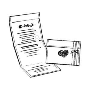 黑色 手绘竽 信封 心爱 函 邮件 手剪贴画 字母剪贴画