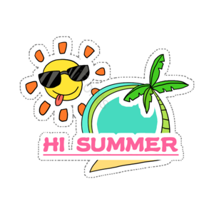阳光 椰子树 游泳池 眼镜 夏天 绿色 黄色 多边机构