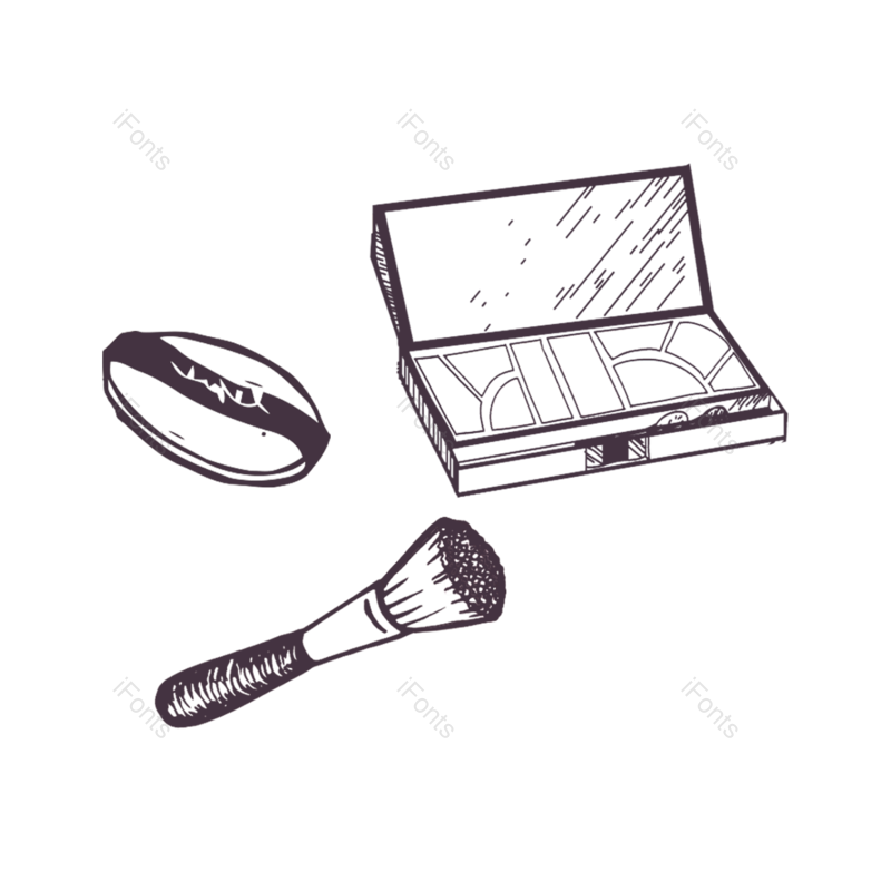 线条图片,笔刷元素,化妆品PNG,箱子免抠素材