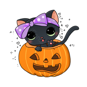 可爱 万圣节 南瓜 蝴蝶结 爱心 黑猫 乖巧 节日