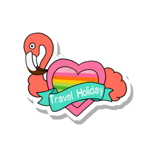 红色 火烈鸟 镜子 爱心 travel holiday 彩虹 心形