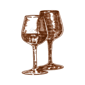 棕色 手绘 透明 酒杯 玻璃杯 杯子 高脚杯 红酒杯
