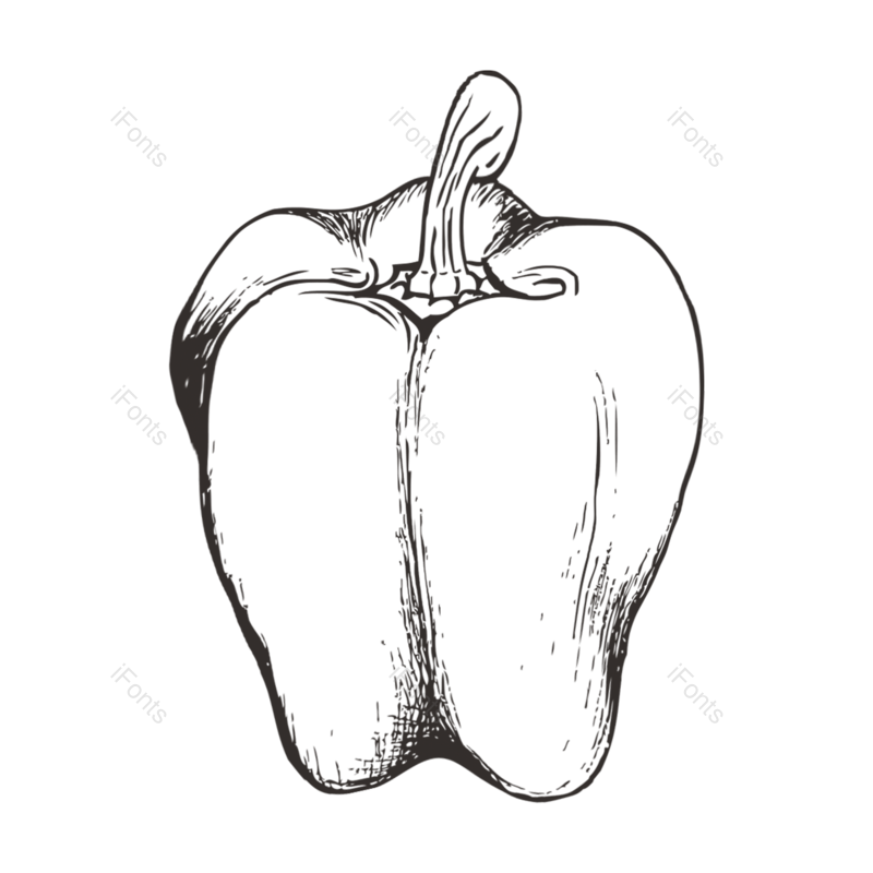 线条图片,蔬菜元素,辣椒PNG,手绘免抠素材