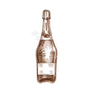 棕色 手绘 瓶子 酒瓶 啤酒 饮料瓶 玻璃瓶