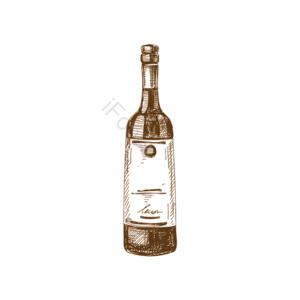 棕色 手绘 酒瓶 玻璃瓶 瓶子 红酒瓶