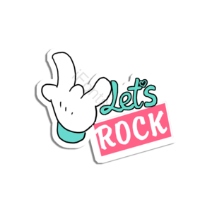 卡通 摇滚 手势 手 rock 彩色 蓝色 红色