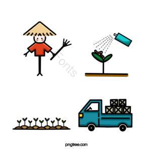 线条 简单的 线性的 养殖场 卡车 稻草人 杀虫剂 庄稼