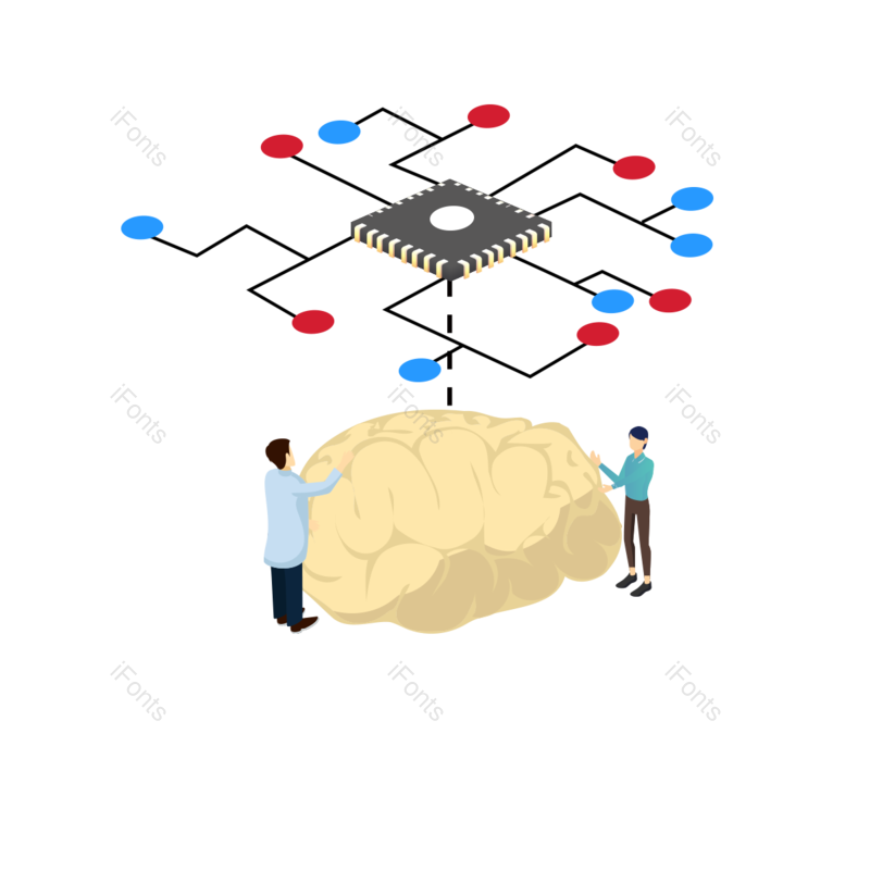 卡通图片,质感元素,大脑PNG,简约免抠素材