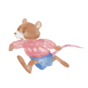 老鼠 仓鼠 水彩 清新 卡通 手绘 可爱 插画