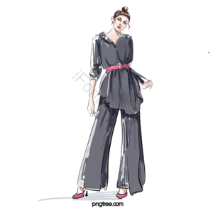 时尚 衣服 女孩 覆盖 手绘 模型 高跟鞋 水彩