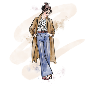 逛街购物 时尚 丫头 插画用图 盖 衣服服饰 蓝色 样式