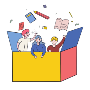 教育 读书 学习 线条 动画片 笑逐颜开 手绘竽 红色