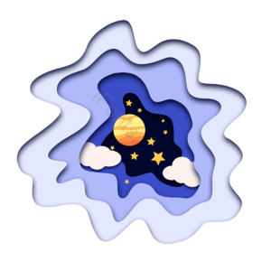 夜空 天空 宇宙 繁星 星星 云层 扁平 月亮