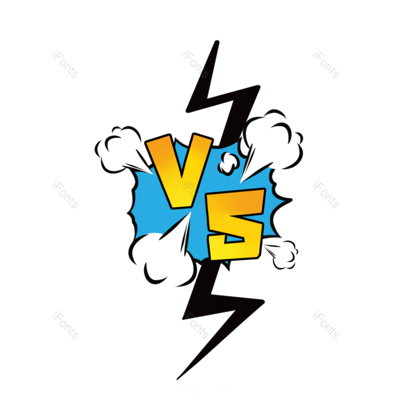vs图片,彩色爆炸元素,艺术PNG,铅笔画免抠素材