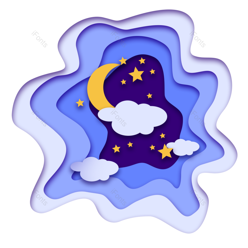 天空图片,云朵元素,夜空PNG,星星免抠素材