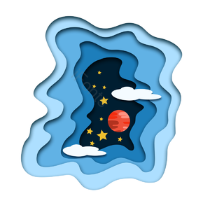 夜空 天空 繁星 星星 扁平 云层 星球 行星