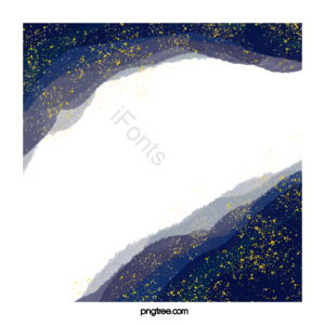 边框 金粉 刷子 盛开 蓝色 星空 帧剪贴画 边框剪贴画