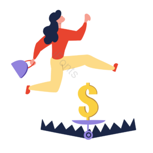 金钱 陷阱 锯齿 商务 卡通 手绘