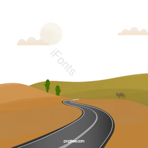 自然 旅游局 沙漠 公路 骆驼 仙人掌 景致 道路剪贴画