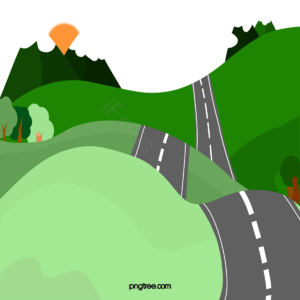阳光 公路 白云 山 树 雪山 路 树剪贴画