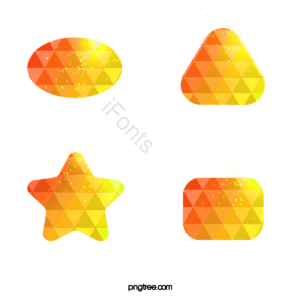 橙色元素 菱形渐变 星型 椭圆 三角形 方形 可爱 发光