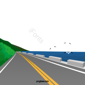 大山 海 海鸥 交通日式马路 搬送 公路 旅游踏青 小路道路