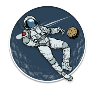 隔空 太空人宇航员 流星 插画用图 星空星河星球 清凉 朋克 夜空