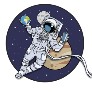 太空人宇航员 星空星河星球 星星 夜空 手绘竽 插画用图 繁星 隔空
