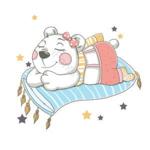 小白熊 背带裤 围巾 童话 手绘 星星 蝴蝶结 乖巧