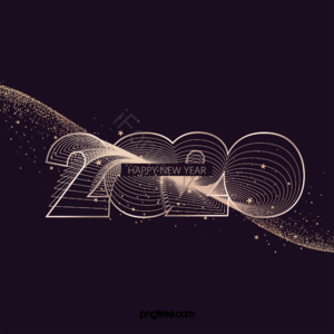 几何 线条 装饰 曲线 新年快乐 2020 轮廓