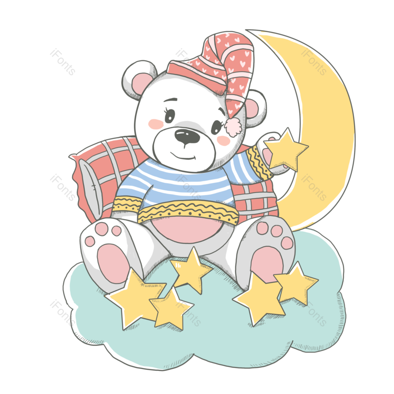 童话图片,动画片元素,小熊PNG,夜空免抠素材