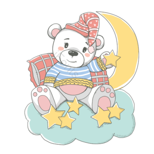 动画片 可爱 童话 手绘竽 月亮 繁星 睡衣 游玩