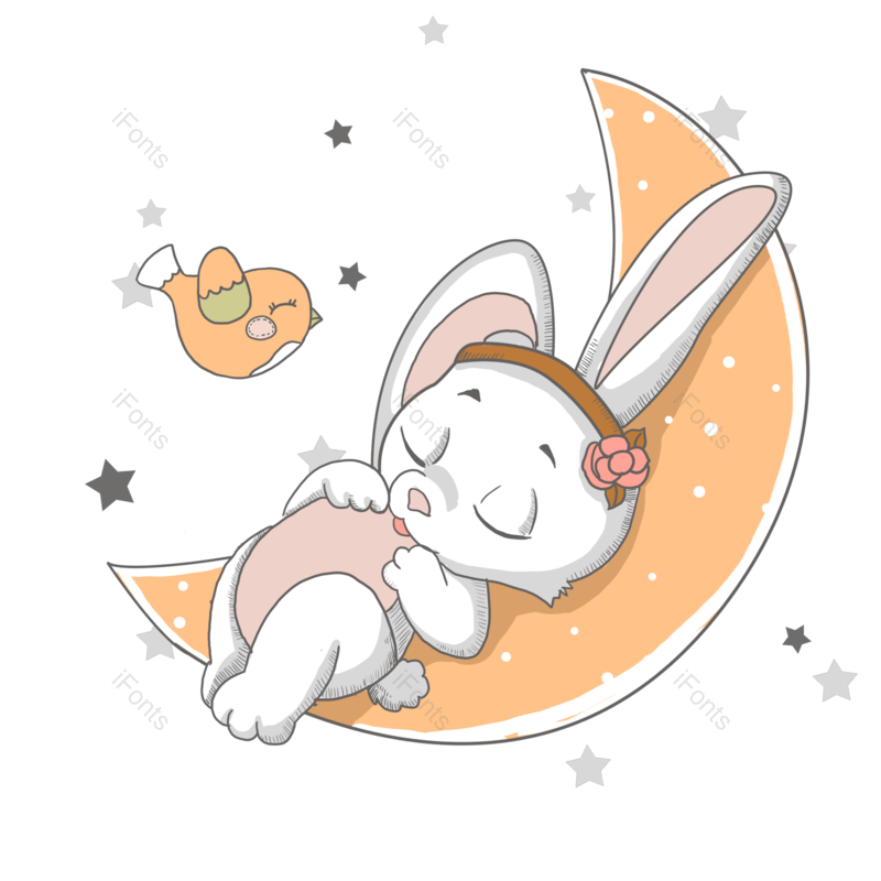 卡通图片,童话元素,小鸟PNG,星空免抠素材