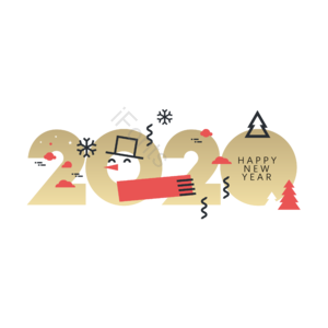 金色的 数 圣诞节 新年快乐 雪花 线 圣诞树 二千零二十