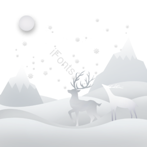 白色 剪纸 麋鹿 雪花 雪山 月亮 雪花剪贴画 月亮剪贴画